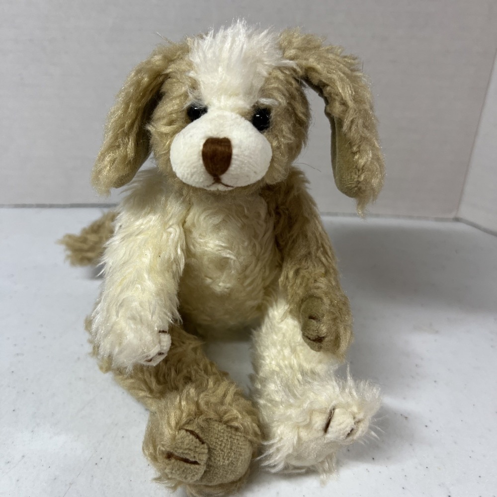 TY Attic Treasures TAN & WHITE SCRUFFY THEโ DOG 9" Plush Stuffed Animal Toy